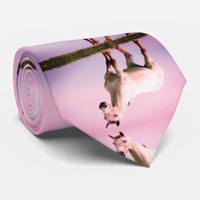 White Horse print Neck Tie (Rolled)