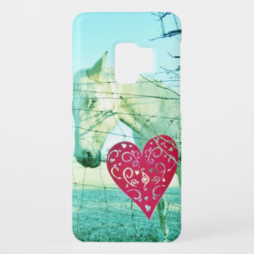 White Horse Red Heart Valentine Case_Mate Samsung Galaxy S9 Case