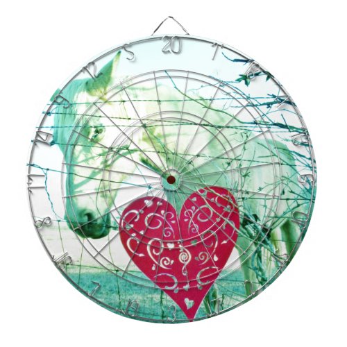 White Horse Red Heart Valentine Dartboard