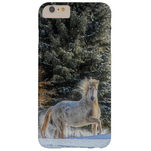 White Horse Running in Winter Snow Photo Barely There iPhone 6 Plus Case