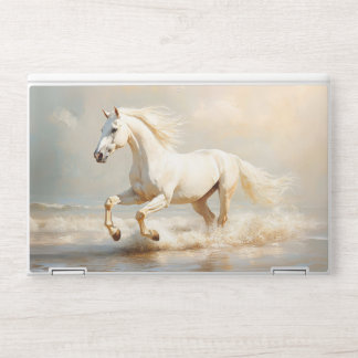 White Horse Running on the Beach HP Laptop Skin