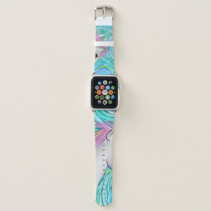 White Horse Seamless Pastel Colored Pattern Apple Watch Band