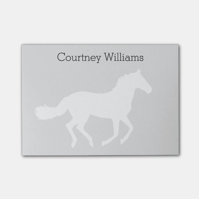 White Horse Silhouette with Name Post-it Notes