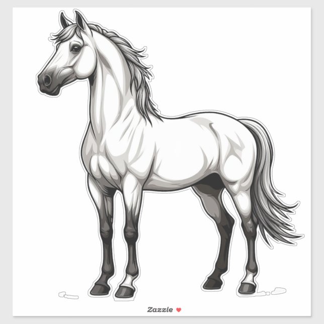 White Horse Sticker (Sheet)