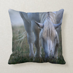White Horse Throw Pillow