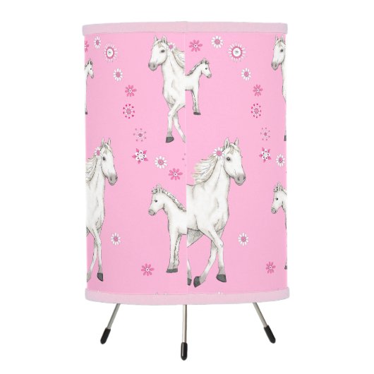 White Horse Tripod Lamp (Back)