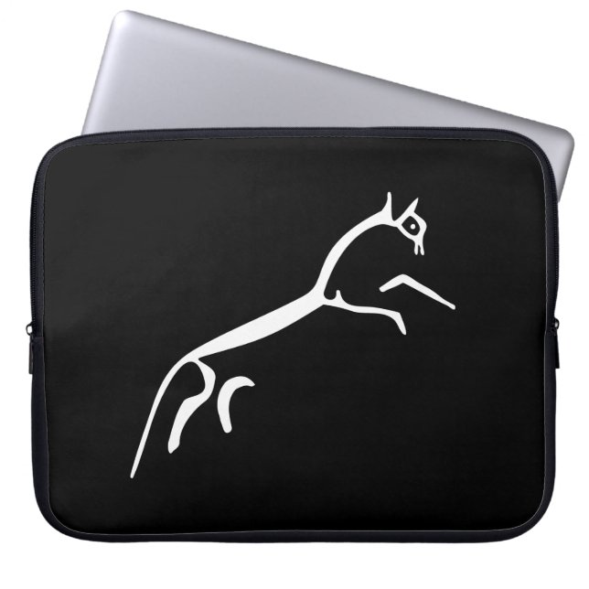 White Horse (Uffington Castle) - Black Laptop Sleeve (Front)