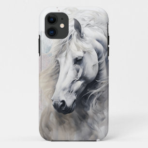 White Horse Watercolor iPhone 11 Case