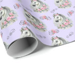 White Horse Wedding Wrapping Paper<br><div class="desc">White Horse Wedding Wrapping Paper. Paper Color is Purple. Available in multiple colors,  sizes and two finishes. www.hotpocketgraphics.com</div>