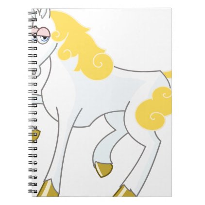 White Horse With Gold Mane Notebook