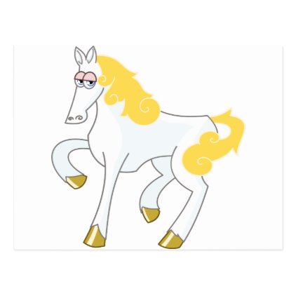 White Horse With Gold Mane Postcard