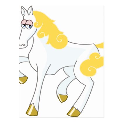 White Horse With Gold Mane Postcard