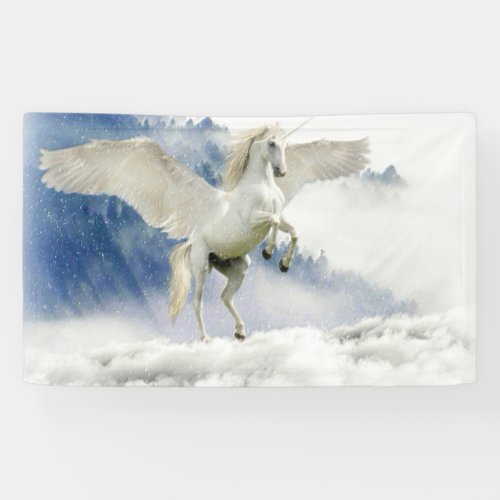 White Horse with Wings Banner
