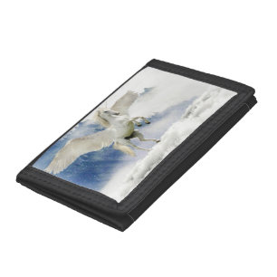White Horse with Wings Tri-fold Wallet