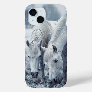 White Horses iPhone 15 Case