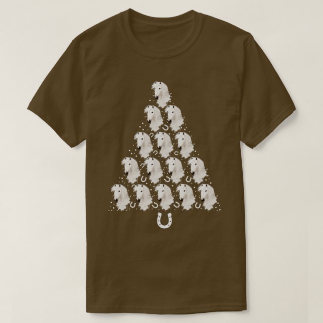 White Horses Christmas Tree T-Shirt (Design Front)