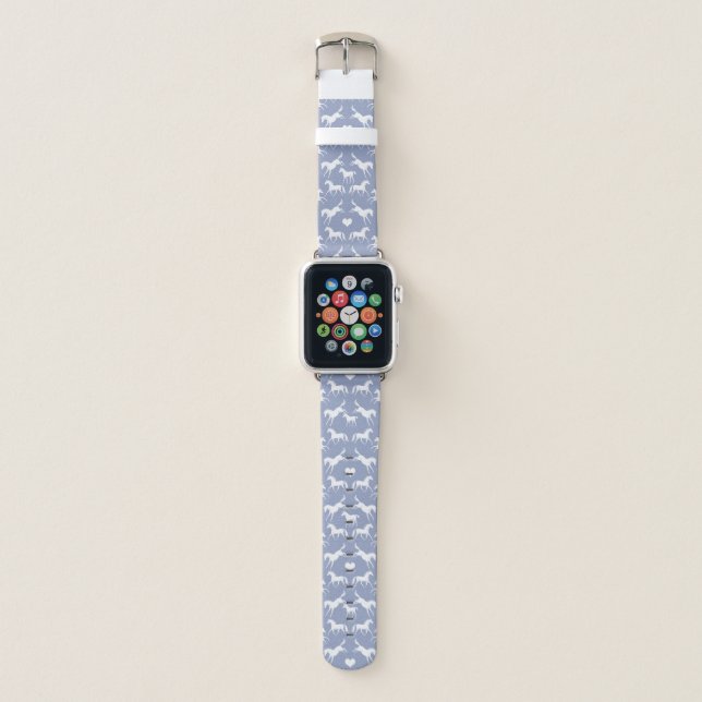 White Horses Equestrian Apple Watch Band (Front)
