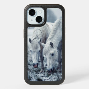 White Horses iPhone 15 Case