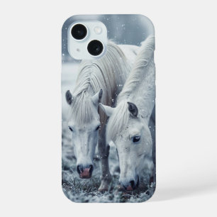 White Horses iPhone 15 Case