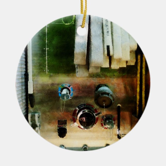 White Hose And Nozzles Ceramic Ornament (Front)