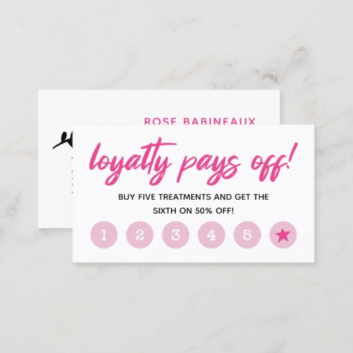 White  Hot Pink Loyalty Pays Off Logo