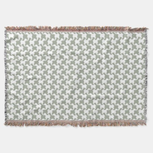 White Houndstooth dogs Choose Color Throw Blanket