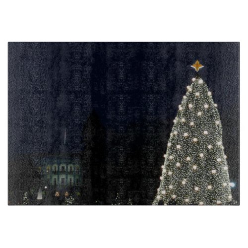 White House and National Tree Christmas Holiday DC Cutting Board