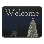 White House and National Tree Christmas Holiday DC Door Sign