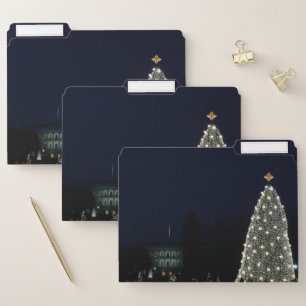 White House and National Tree Christmas Holiday DC File Folder