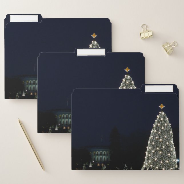 White House and National Tree Christmas Holiday DC File Folder (Set)