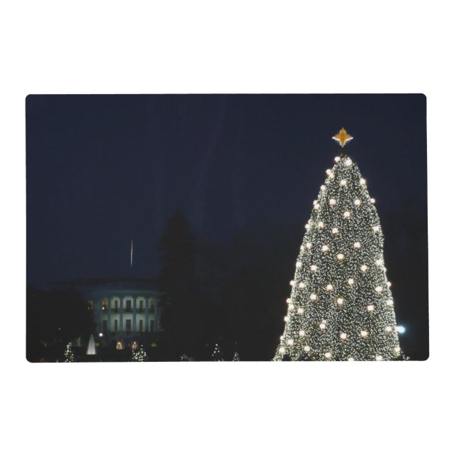 White House and National Tree Christmas Holiday DC Placemat (Front)