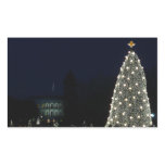 White House and National Tree Christmas Holiday DC Rectangular Sticker