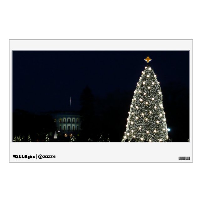 White House and National Tree Christmas Holiday DC Wall Sticker (Front)