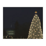 White House and National Tree Christmas Holiday DC Wood Print