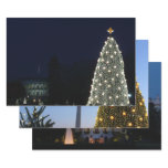 White House and National Tree Christmas Holiday DC Wrapping Paper Sheets