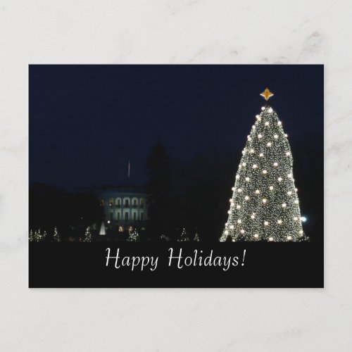 White House and National Tree Postcard