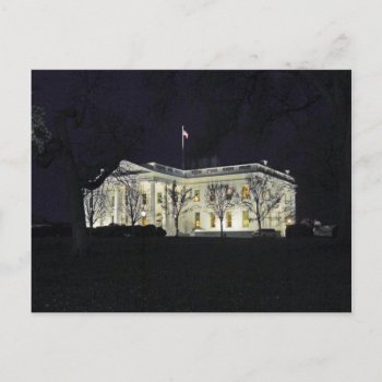 White House At Night Washington Dc 003 Postcard by teknogeek at Zazzle