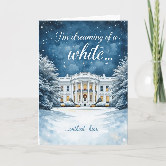 White House Christmas Card, Funny Anti-Trump Holiday Card (Front)
