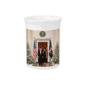 White House Christmas Donald Trump & Melania Beverage Pitcher