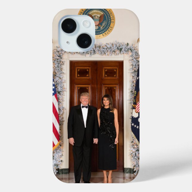 White House Christmas Donald Trump & Melania Case-Mate iPhone Case (Back)