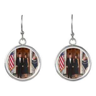 White House Christmas Donald Trump & Melania Earrings