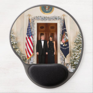 White House Christmas Donald Trump & Melania Gel Mouse Pad