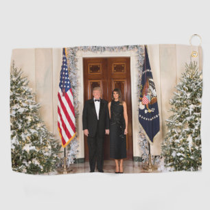 White House Christmas Donald Trump & Melania Golf Towel