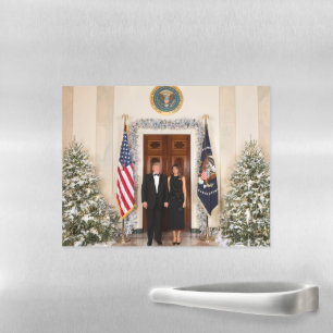 White House Christmas Donald Trump & Melania Magnetic Dry Erase Sheet
