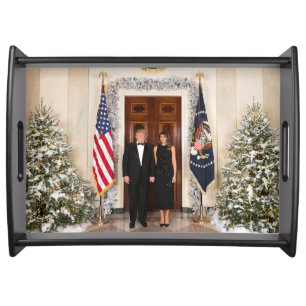 White House Christmas Donald Trump & Melania Serving Tray