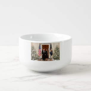 White House Christmas Donald Trump & Melania Soup Mug