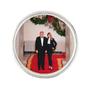 White House Christmas Donald Trump, Melania Stairs Lapel Pin