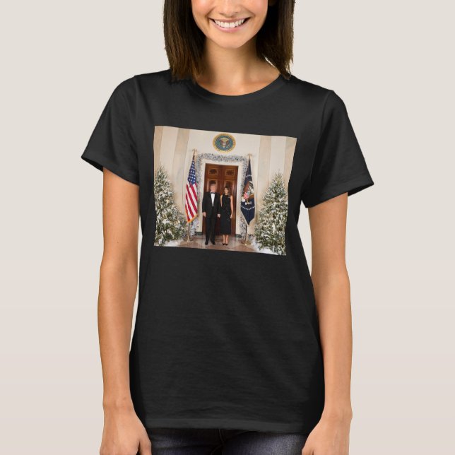 White House Christmas Donald Trump & Melania T-Shirt (Front)