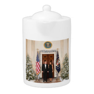 White House Christmas Donald Trump & Melania Teapot