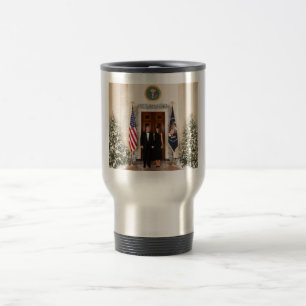 White House Christmas Donald Trump & Melania Travel Mug